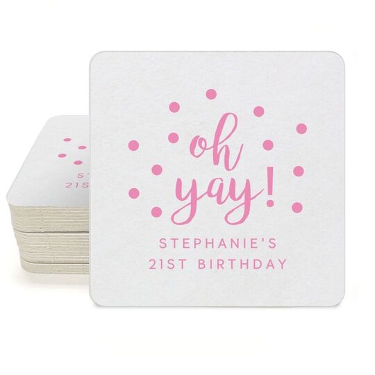 Confetti Dots Oh Yay! Square Coasters