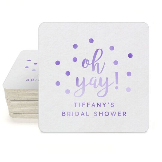 Confetti Dots Oh Yay! Square Coasters