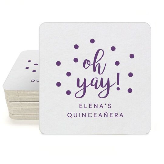 Confetti Dots Oh Yay! Square Coasters