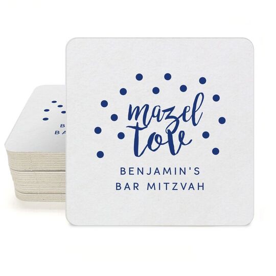 Confetti Mazel Tov Square Coasters