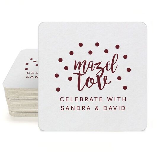 Confetti Mazel Tov Square Coasters