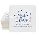 Confetti Dots Our Love Square Coasters Image 2 of 3