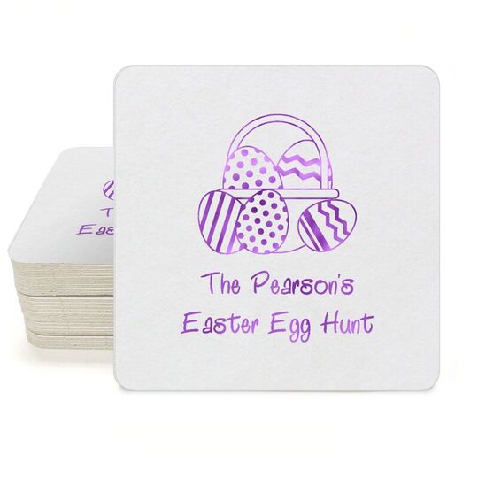 Easter Basket Square Coasters