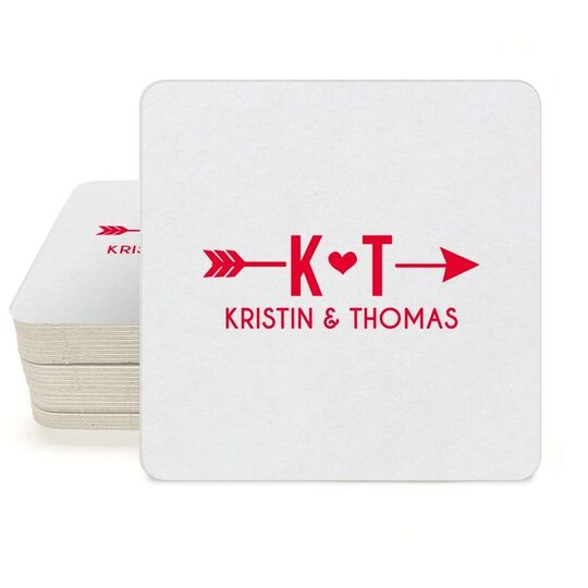 Cupid's Arrow Square Coasters