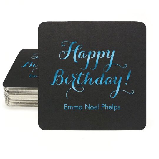 Darling Happy Birthday Square Coasters