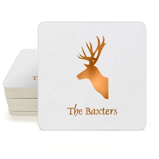 Deer Buck Square Coasters