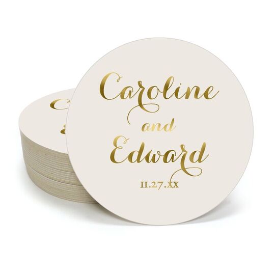 Darling Script Round Coasters