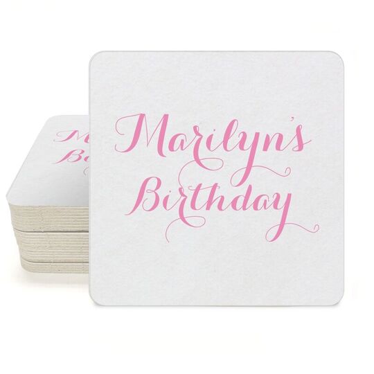 Darling Script Square Coasters