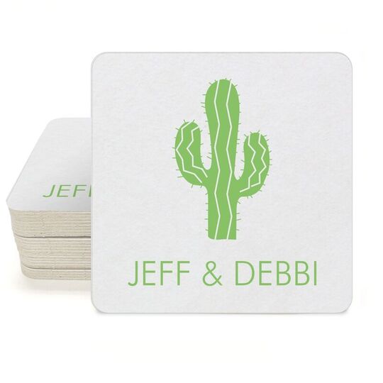 Desert Cactus Square Coasters