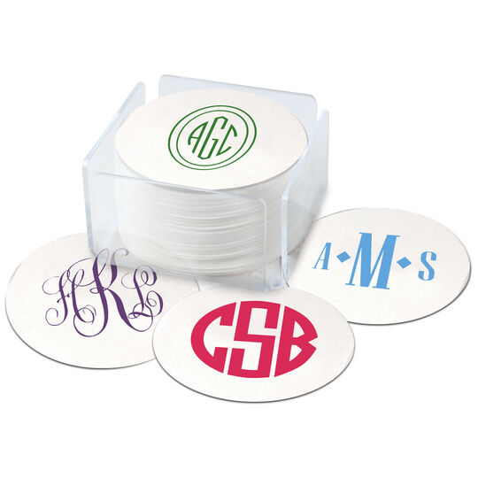 Design Your Own Monogram Round Coasters