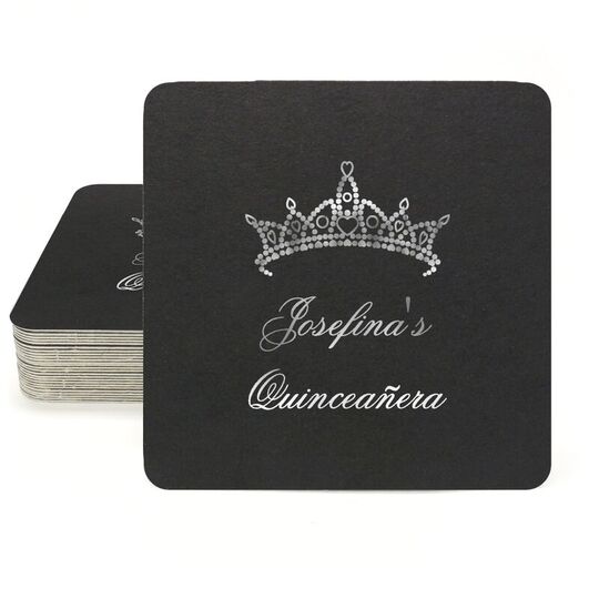 Diamond Crown Square Coasters