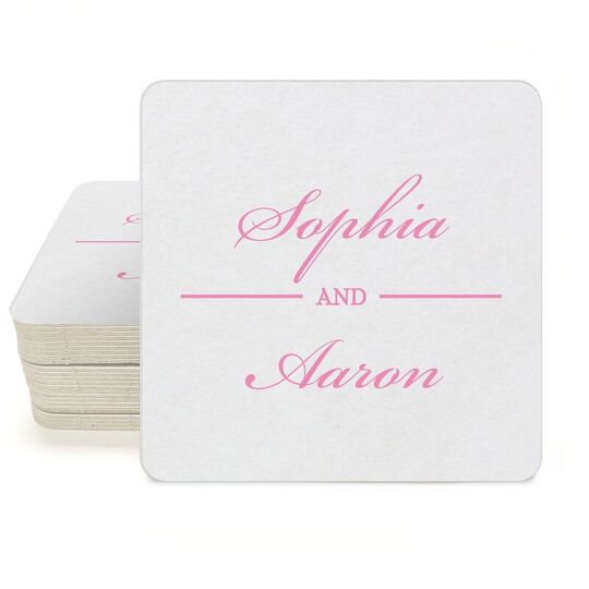 Duo Name Square Coasters