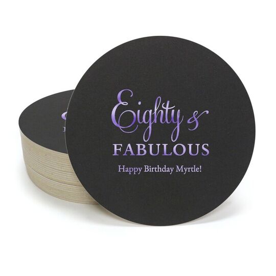 Eighty & Fabulous Round Coasters