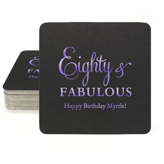 Eighty & Fabulous Square Coasters