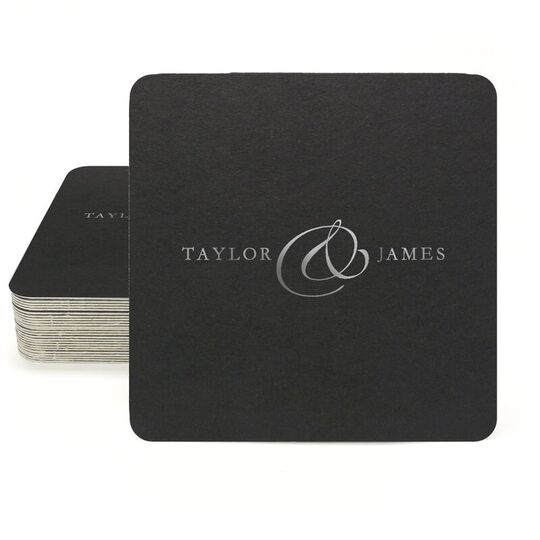 Elegant Ampersand Square Coasters