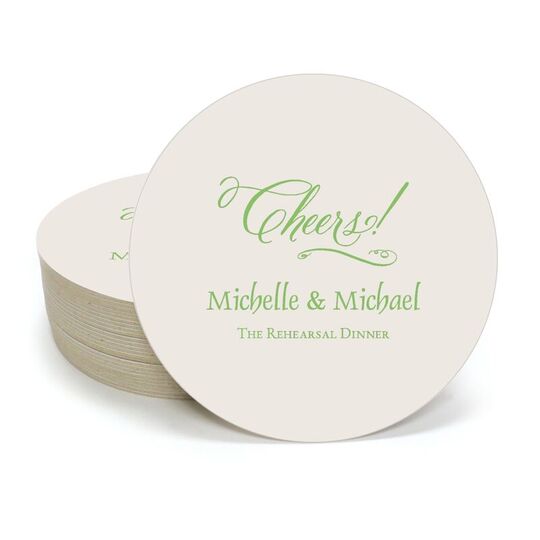 Elegant Cheers Round Coasters