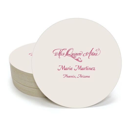 Elegant Mis Quince Años Round Coasters