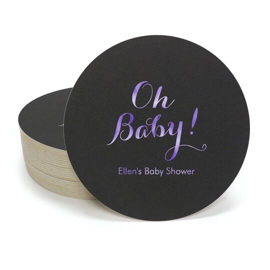 Elegant Oh Baby Round Coasters