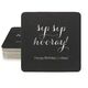 Elegant Sip Sip Hooray Square Coasters Image 1 of 4