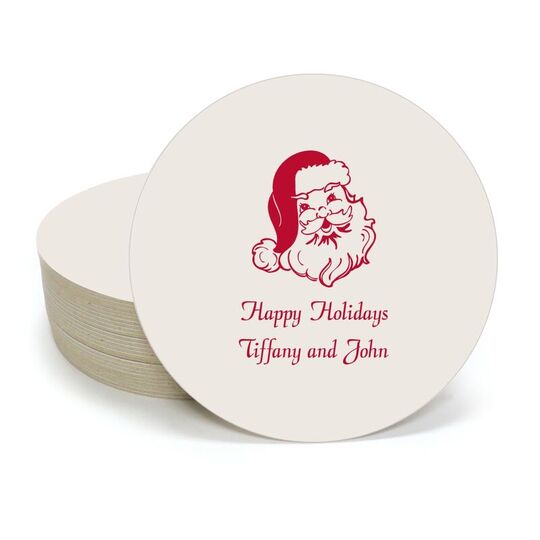 Happy Santa Claus Round Coasters