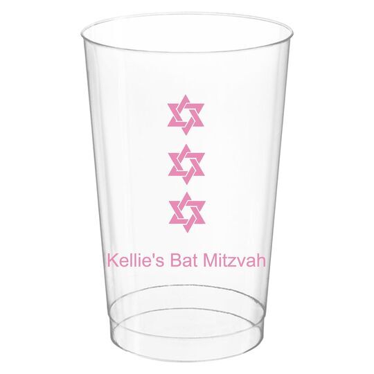 Star of David Row Clear Plastic Cups