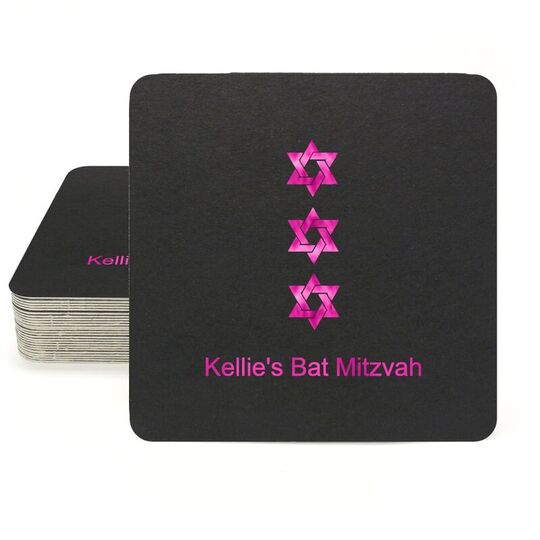 Star of David Row Square Coasters