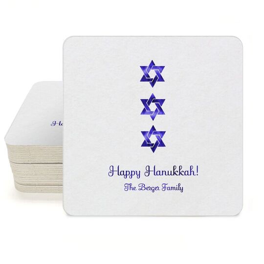 Star of David Row Square Coasters