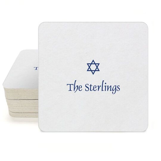 Little Star of David Square Coasters