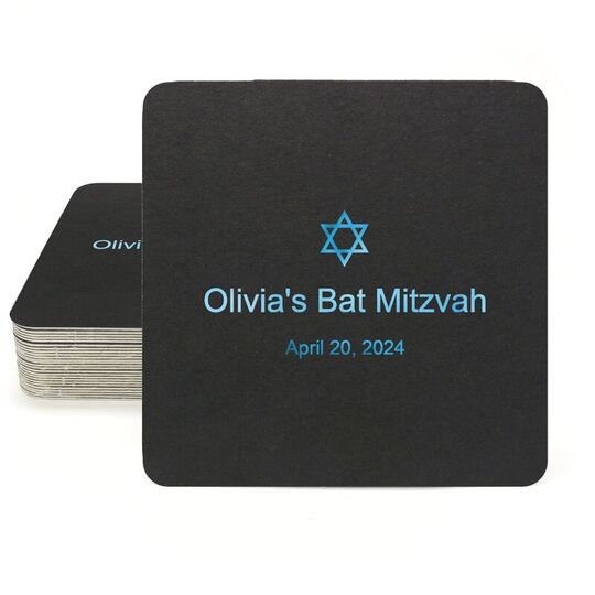 Little Star of David Square Coasters