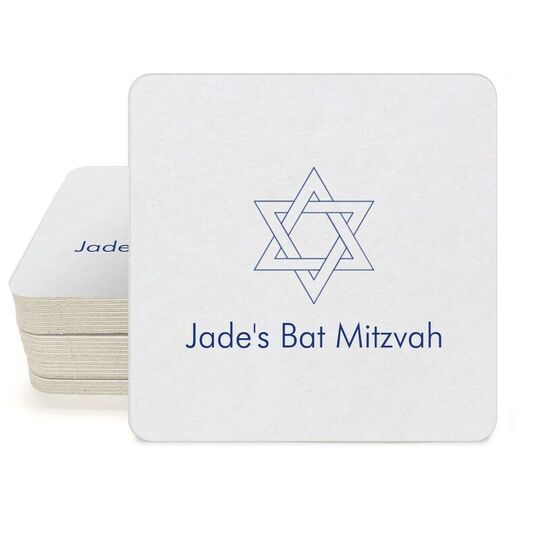 Interlocking Star of David Square Coasters