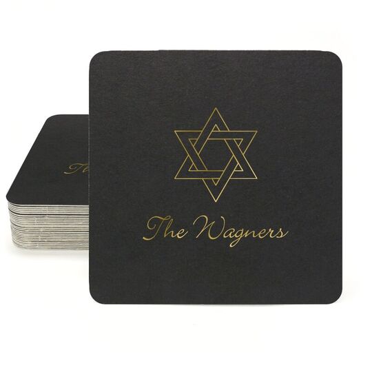 Interlocking Star of David Square Coasters