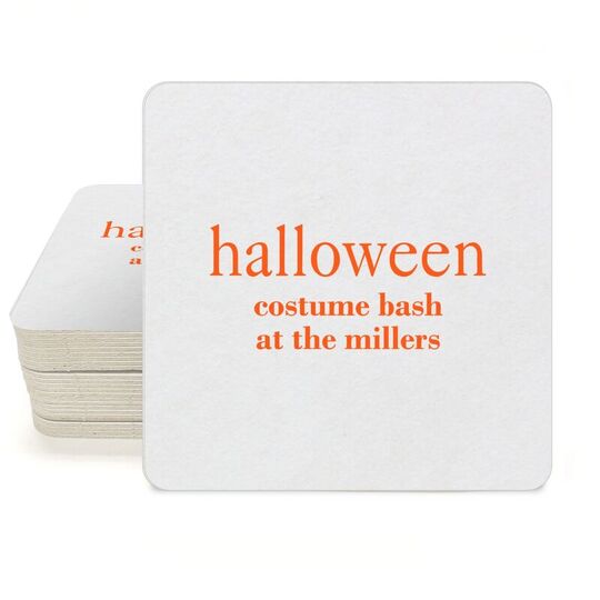 Big Word Halloween Square Coasters