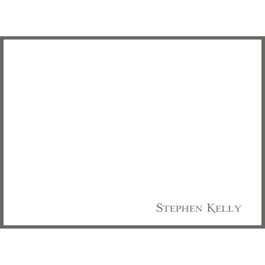 Triple Thick Benchmark Flat Note Cards with Border Color of Your Choice - Raised Ink