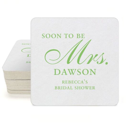 Elegant Soon to be Mrs. Square Coasters