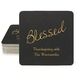 Expressive Script Blessed Square Coasters Image 1 of 5