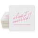 Expressive Script Almost Married Square Coasters Image 2 of 2