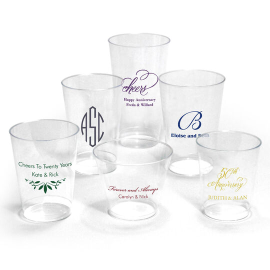 Personalized Clear Plastic Cups for Weddings