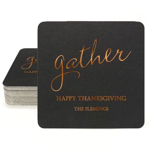 Expressive Script Gather Square Coasters