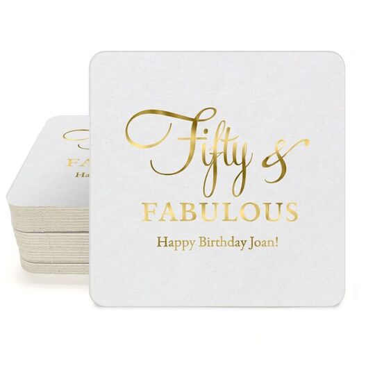 Fifty & Fabulous Square Coasters