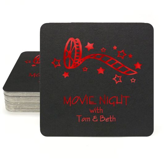 Film Reel Square Coasters