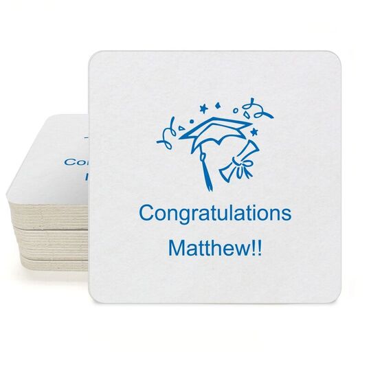 Finally Graduation Day Square Coasters