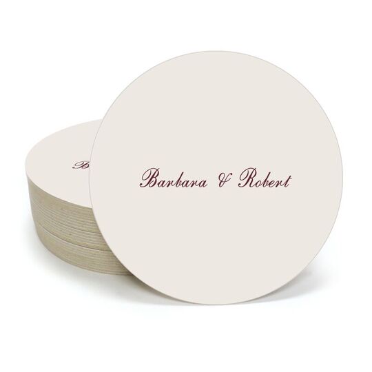 Formal Script Round Coasters