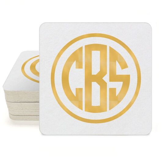 Framed Rounded Monogram Square Coasters