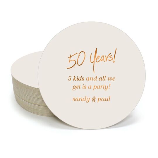 Fun 50 Years Round Coasters