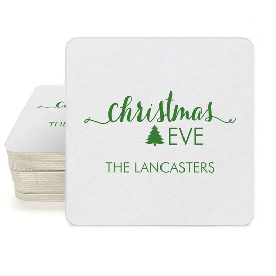 Elegant Christmas Eve Square Coasters