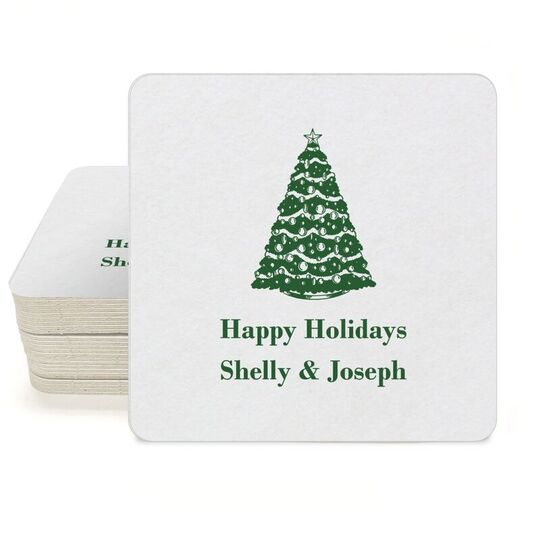 Christmas Tree Square Coasters