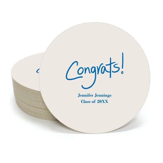 Fun Congrats Round Coasters