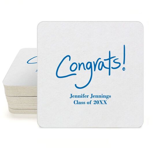 Fun Congrats Square Coasters