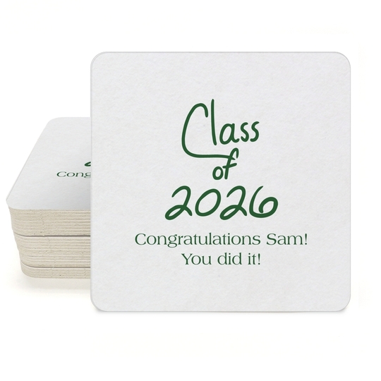 Fun Class of Calligraphy Square Coasters
