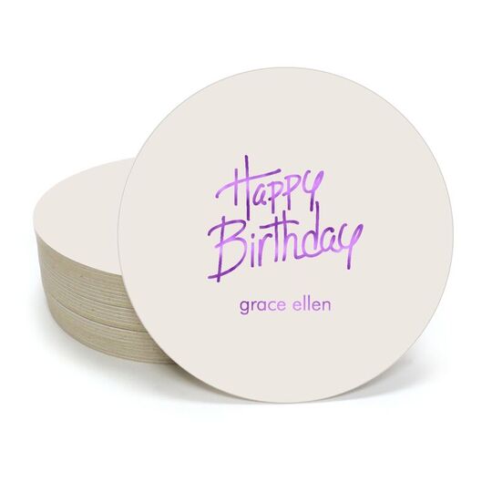 Fun Happy Birthday Round Coasters